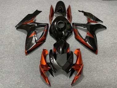 Schwarz & Gebranntes Orange 06-07 GSXR 600-750 Motorrad Verkleidung