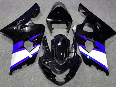 Schwarz Glänzend & Blau 04-05 GSXR 600-750 Motorrad Verkleidung