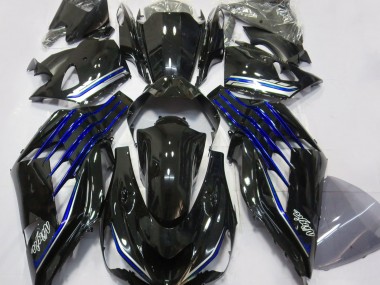 Schwarz Glänzend & Blau 12-21 ZX14R Motorrad Verkleidung