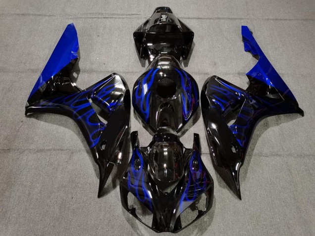 Schwarz Glänzend Blau Flame 06-07 CBR1000RR Motorrad Verkleidung