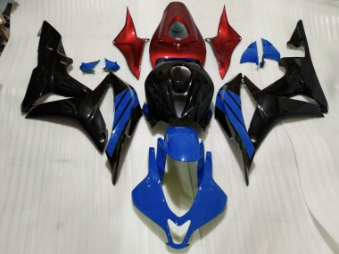 Schwarz Glänzend & Blaue & Rot Akzente 07-08 CBR600RR Motorrad Verkleidung