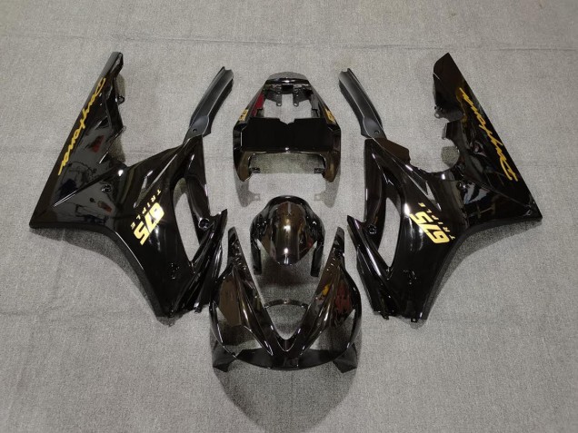 Schwarz Glänzend & Gold 06-08 Daytona 675 Motorrad Verkleidung