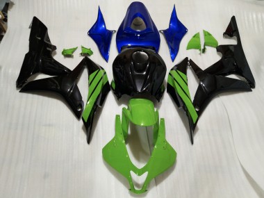 Schwarz Glänzend & Grüne & Blaue Akzente 07-08 CBR600RR Motorrad Verkleidung