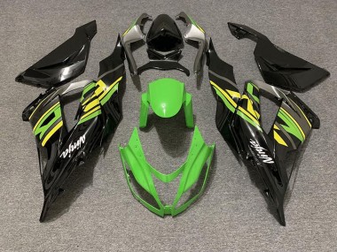 Schwarz Glänzend & Grünes Rennen 13-18 ZX6R Motorrad Verkleidung