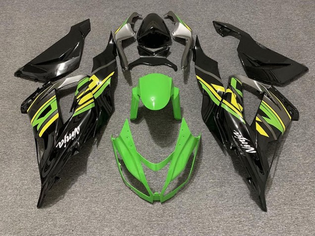 Schwarz Glänzend & Grünes Rennen 13-18 ZX6R Motorrad Verkleidung Schwarz Glänzend & Grünes Rennen 13-18 ZX6R Motorrad Verkleidung