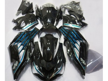 Schwarz Glänzend & Hellblau 12-21 ZX14R Motorrad Verkleidung