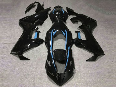 Schwarz Glänzend & Hellblaues Futter 17-23 CBR1000RR Motorrad Verkleidung