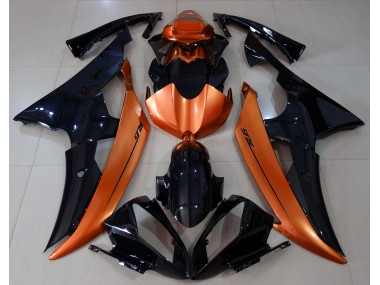 Schwarz Glänzend & Hellorange 08-16 R6 Motorrad Verkleidung