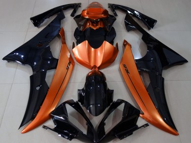Schwarz Glänzend & Hellorange 08-16 R6 Motorrad Verkleidung