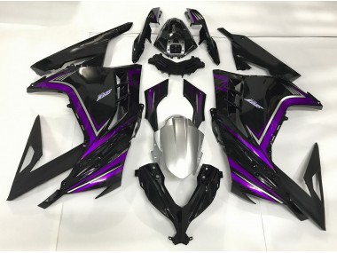 Schwarz Glänzend & Lila 13-18 Ninja 300 Motorrad Verkleidung