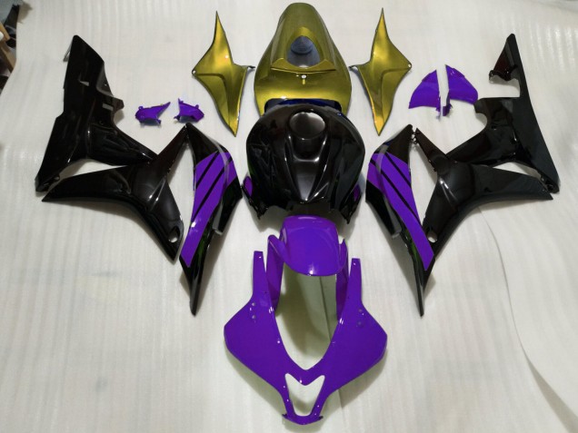 Schwarz Glänzend & Lila Mit Goldenen Akzenten 07-08 CBR600RR Motorrad Verkleidung