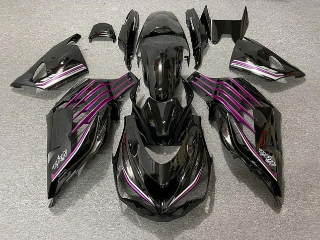 Schwarz Glänzend & Pink 12-21 ZX14R Motorrad Verkleidung