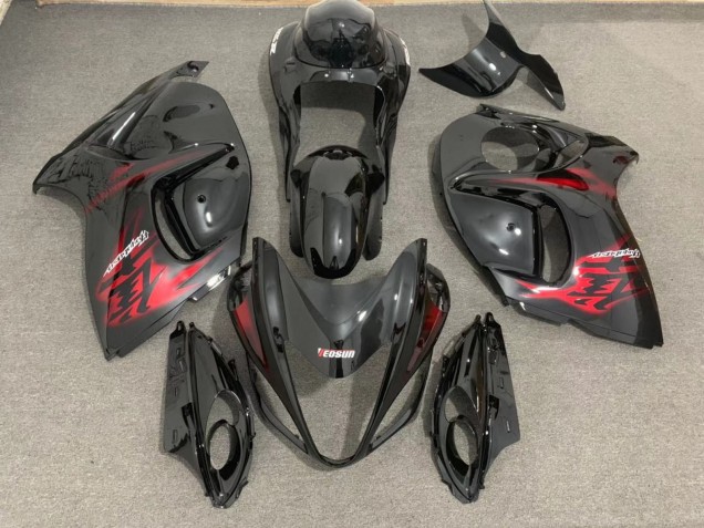 Schwarz Glänzend & Rot 08-20 GSXR 1300 Motorrad Verkleidung