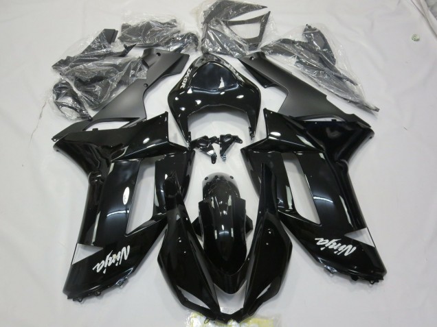 Schwarz Glänzend Weißer Aufkleber 07-08 ZX6R Motorrad Verkleidung Schwarz Glänzend Weißer Aufkleber 07-08 ZX6R Motorrad Verkleidung