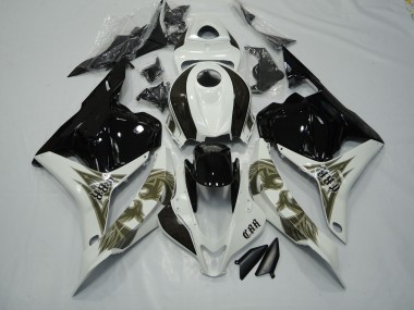 Schwarz Gold & Weiß 09-12 CBR600RR Motorrad Verkleidung