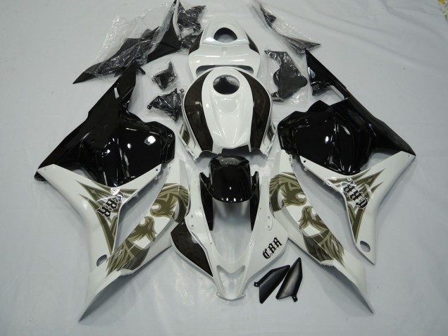 Schwarz Gold & Weiß 09-12 CBR600RR Motorrad Verkleidung