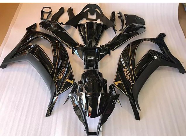 Schwarz & Gold 16-19 ZX10R Motorrad Verkleidung Schwarz & Gold 16-19 ZX10R Motorrad Verkleidung