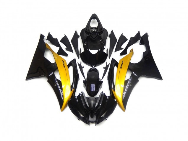Schwarz & Gold Glänzend 08-16 R6 Motorrad Verkleidung