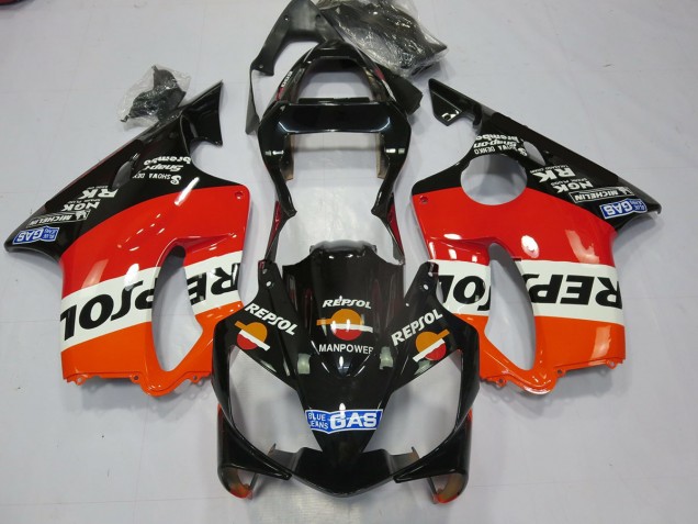 Schwarz Repsol 01-03 CBR600 F4i Motorrad Verkleidung Schwarz Repsol 01-03 CBR600 F4i Motorrad Verkleidung