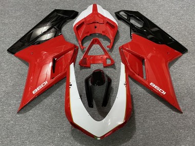 Schwarz Silber 07-14 Ducati 848 1098 1198 Motorrad Verkleidung