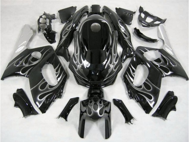 Schwarz & Silber Flamme 98-07 YZF600 Motorrad Verkleidung