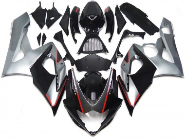 Schwarz & Silber Glänzend Mit Rot 05-06 GSXR 1000 Motorrad Verkleidung