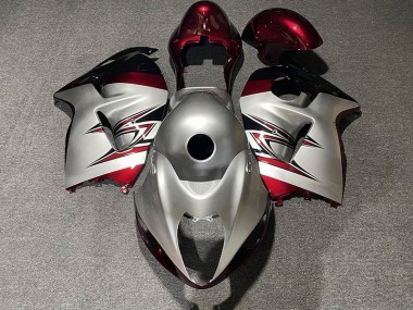 Silber Glänzend & Candy Red 97-07 GSXR 1300 Motorrad Verkleidung