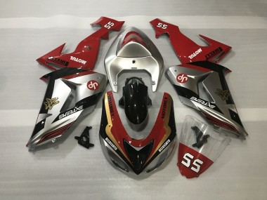 Silber Glänzend & Rot 06-07 ZX10R Motorrad Verkleidung