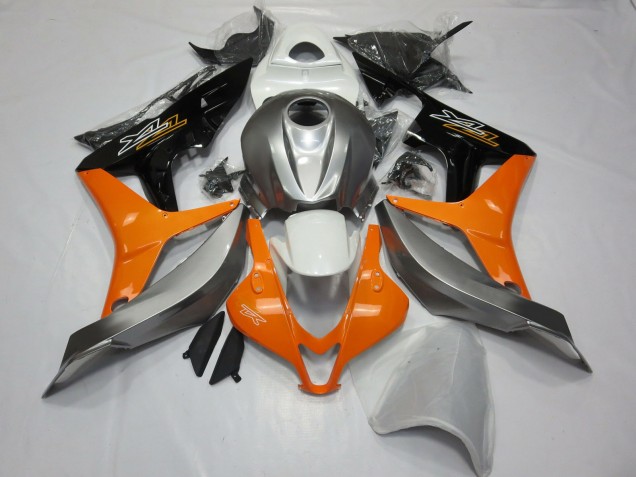 Silber Weiß & Orange 07-08 CBR600RR Motorrad Verkleidung