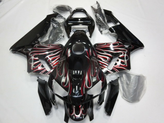 Silber & Rot Flamme 05-06 CBR600RR Motorrad Verkleidung