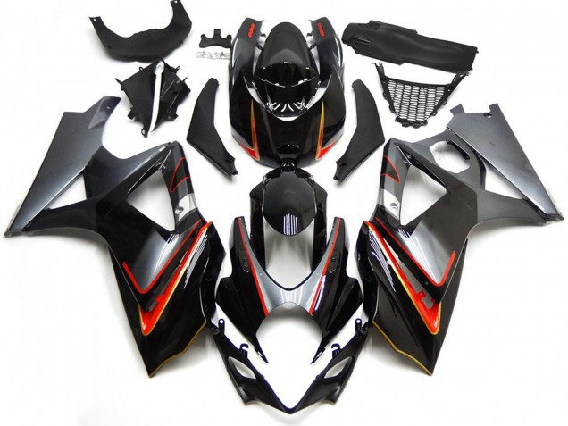 Silber & Schwarz Mit Rot 07-08 GSXR 1000 Motorrad Verkleidung Silber & Schwarz Mit Rot 07-08 GSXR 1000 Motorrad Verkleidung