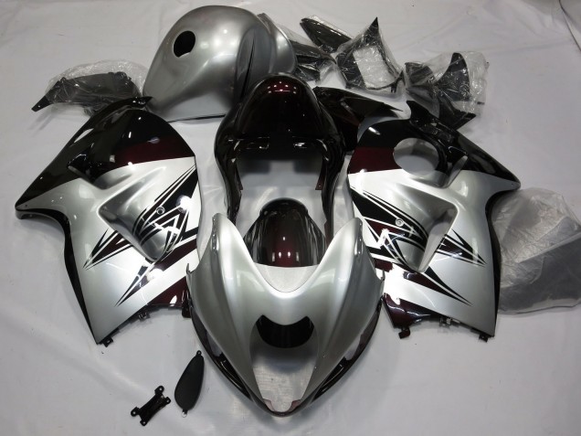 Silber & Tiefrot 97-07 GSXR 1300 Motorrad Verkleidung