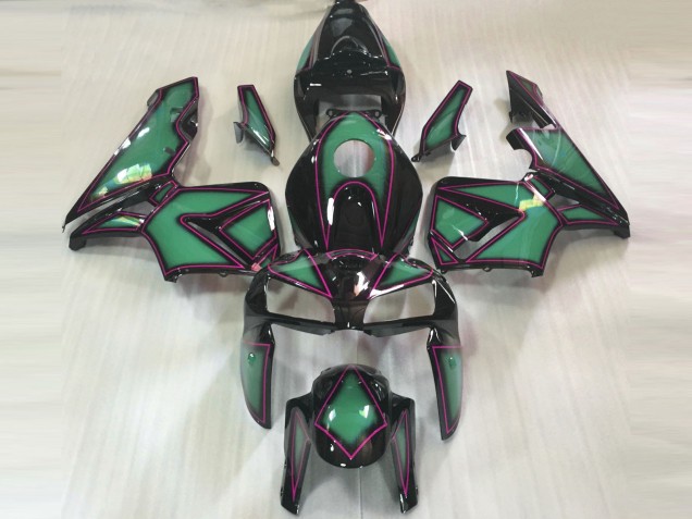 Smaragdgrün & Rosa Umriss 05-06 CBR600RR Motorrad Verkleidung