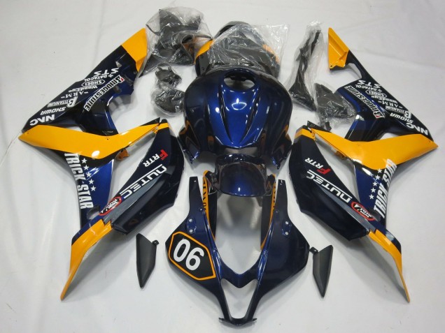 Spezial Tiefes Blau & Gelb 07-08 CBR600RR Motorrad Verkleidung