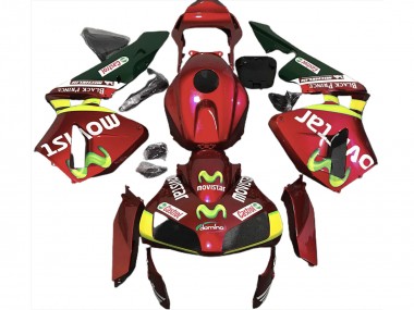 Tiefrot Movistar 03-04 CBR600RR Motorrad Verkleidung