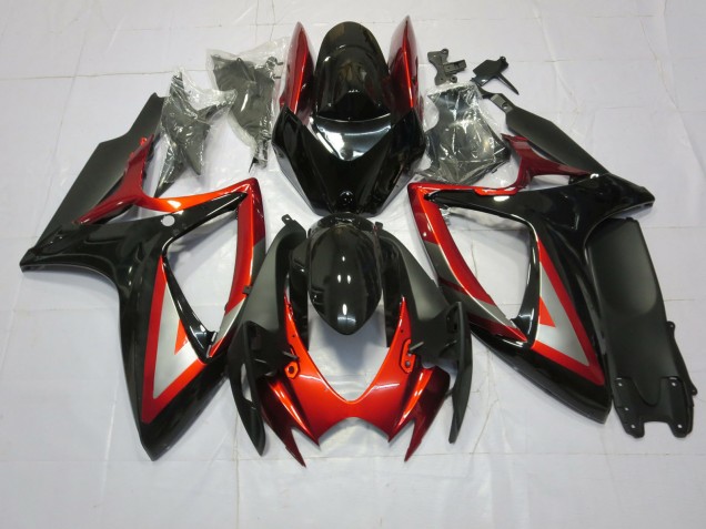Tiefrot Schwarz 06-07 GSXR 600-750 Motorrad Verkleidung